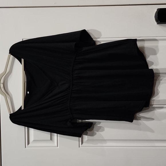 Tops - V Neck Black Top, XXL